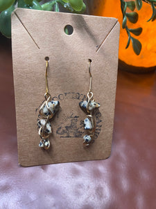 Dalmatian stone wrap earrings