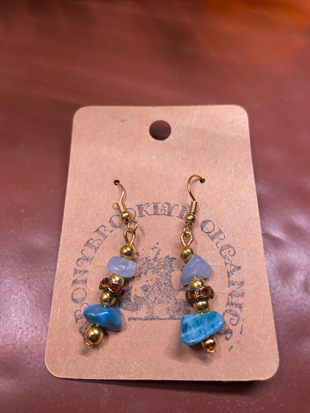 Blue and Gold earrings