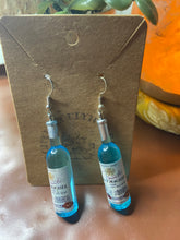 Load image into Gallery viewer, Blue Wine bottle earrings