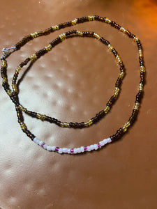 Desert and Bubble gum patch waist beads