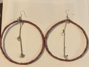 Large Industrial hoops with chain stone drip